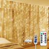 300 светодиодных гирлянд-штор 3 м x 3 м, гирлянда для подвешивания на окно/стену, питание от USB, шторная гирлянда для декора спальни, фона для свадьбы, вечеринки, для внутреннего декора
