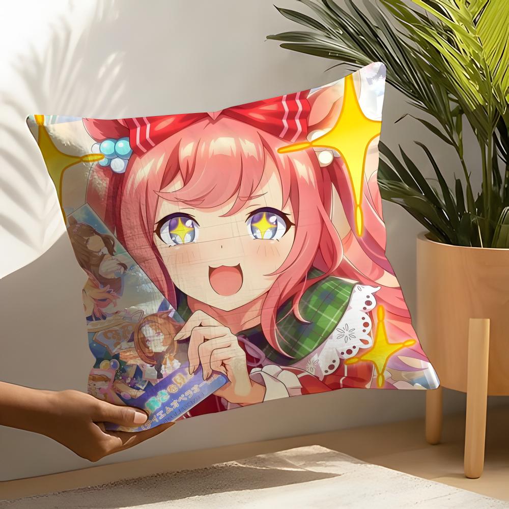 Подушка с изображением Агнес Диджитал из Uma Musume Наволочка Декор для гостиной Льняные наволочки Чехол для подушки