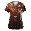 3D Snowman Print V-Neck Short Sleeve T-Shirt Women Men Casual Workwear Comfort Fit 2025