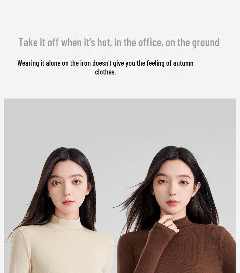 Теплая женская водолазка с воротником-полуворотом из немецкого бархата и шелка на осень и зиму