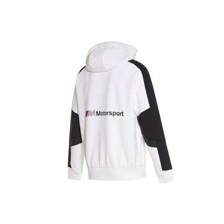 Puma Куртка BMW Motorsport Colorblock с капюшоном и длинным рукавом Мужские куртки Черный Белый 596097-02