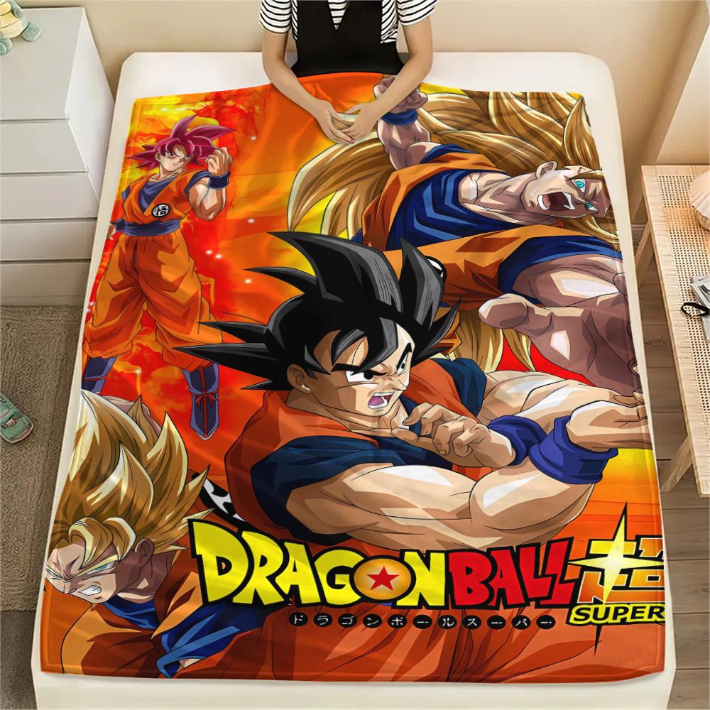 Фланелевое одеяло с принтом персонажей Dragon Ball, Высококачественное, Удобное для всех сезонов, Декор для дома, Тепло и уют, Идеально для рождественских подарков