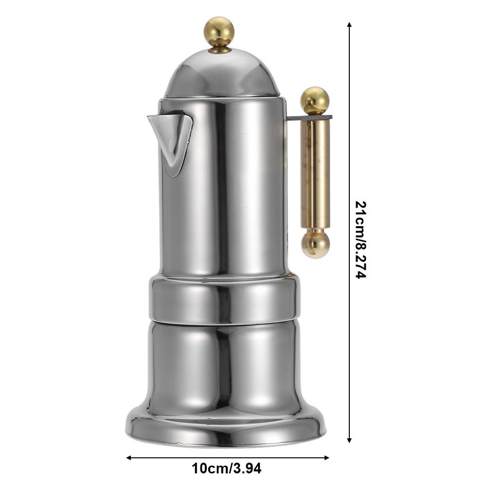 Кофеварка эспрессо Moka Pot из нержавеющей стали с предохранительным клапаном 200 мл
