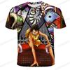 One Piece Gear 5 Nika Luffy 3D Full Print T-shirt Boys Girls Purple Lightning Anime Casual Children Short Sleeve Tops