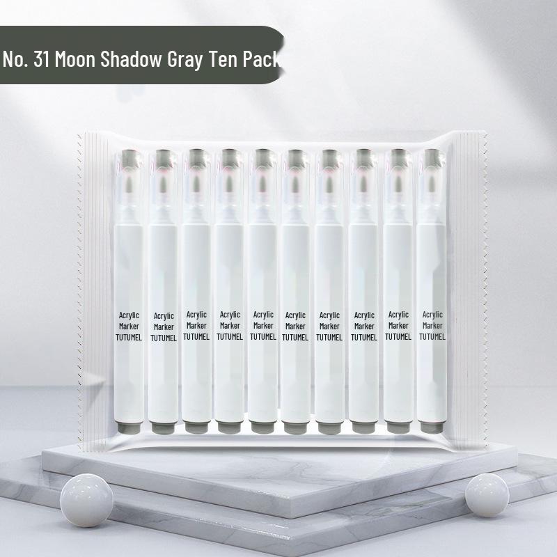 Набор водостойких художественных маркеров одного цвета, 36 штук - Черный, Белый, Красный непрозрачный - Идеально для детского рисования