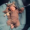 17 Inches 3D High Colored Reborn Baby Doll Soft Cotton Body Realistic Sleeping Eyes Closed Newborn Babies Doll Wear Romper Likelike Bebe Reborn Boneca