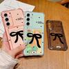 Black Bowknot Pattern Card Slot Shockproof Clear Case For Samsung S25 S24 FE S23 Ultra S22 A56 A36 A55 A16 A06 A15 A26 Slim Soft Silicone Phone Cover