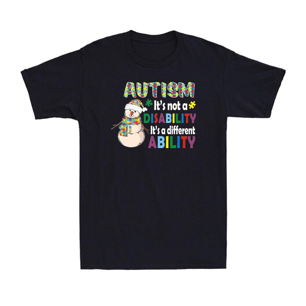 It's Not A Disability It's A Different Ability Autism Awareness Snowman T-Shirt Unisex T-Shirt
