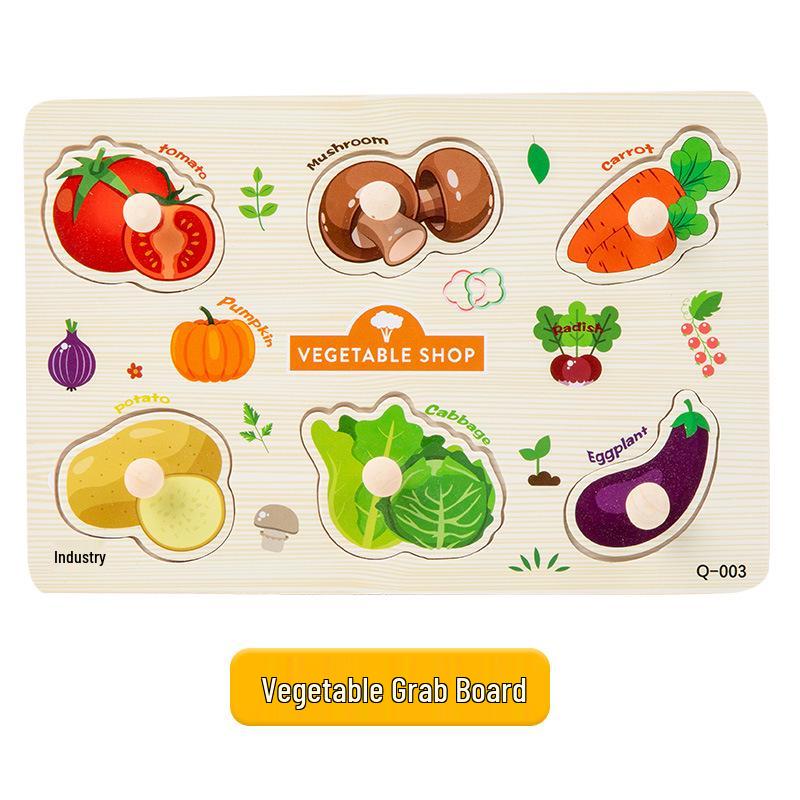 Montessori Wooden Pegboard Puzzle - Educational Toy for Letter, Number & Shape Cognition