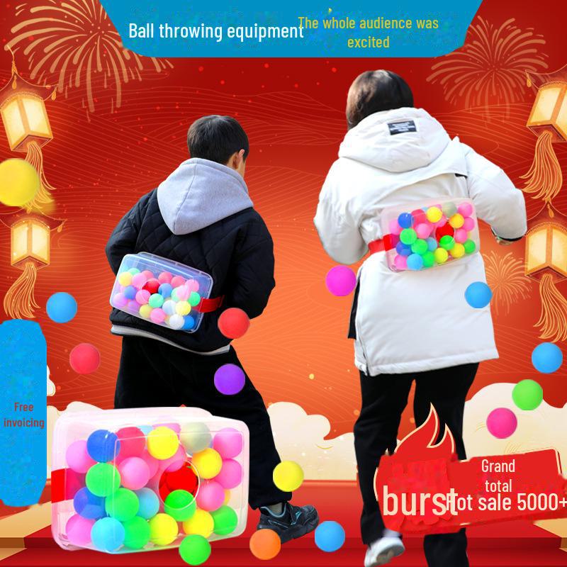 "Interactive Table Tennis Game: Egg-Laying Rooster Box Toss"