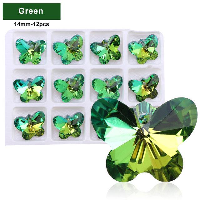 Разноцветный кулон в форме сердца, стеклянные бусины-бабочки, хрустальные подвески в форме звезды для женщин, изготовление ювелирных изделий, ожерелья, серьги, фурнитура