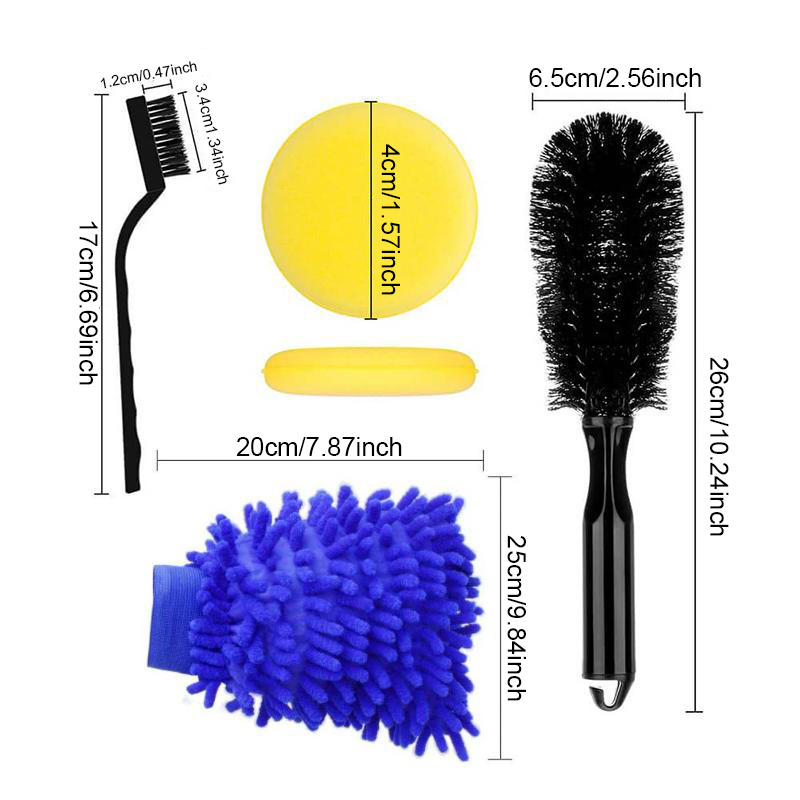 12PCS Car Detailing Brush Kit Auto Soft Bristle Interior Exterior Cleaning Brush Dashboard Wheels Air Vents Cleaning Tools