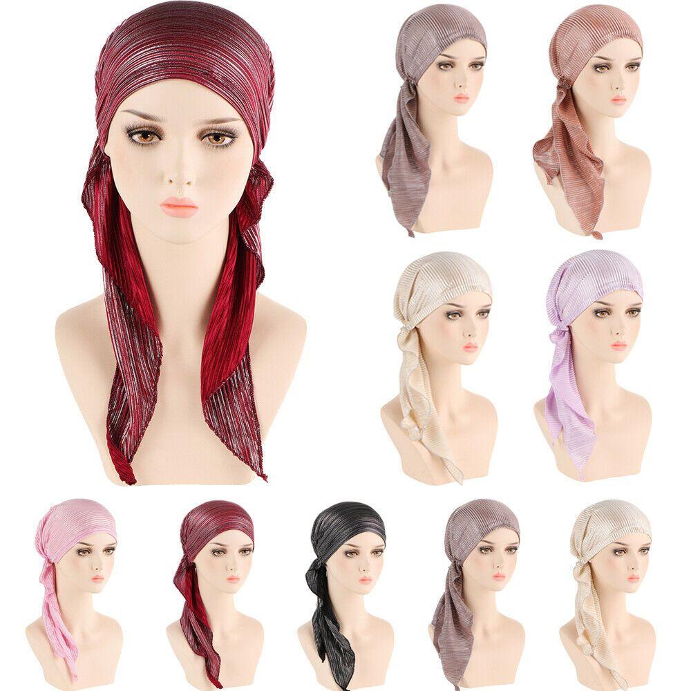 Head Cover Women Headwrap Headscarf Turban Muslim Hijab Cancer Chemo Cap Pre-Tied Bonnet Beanie Cap