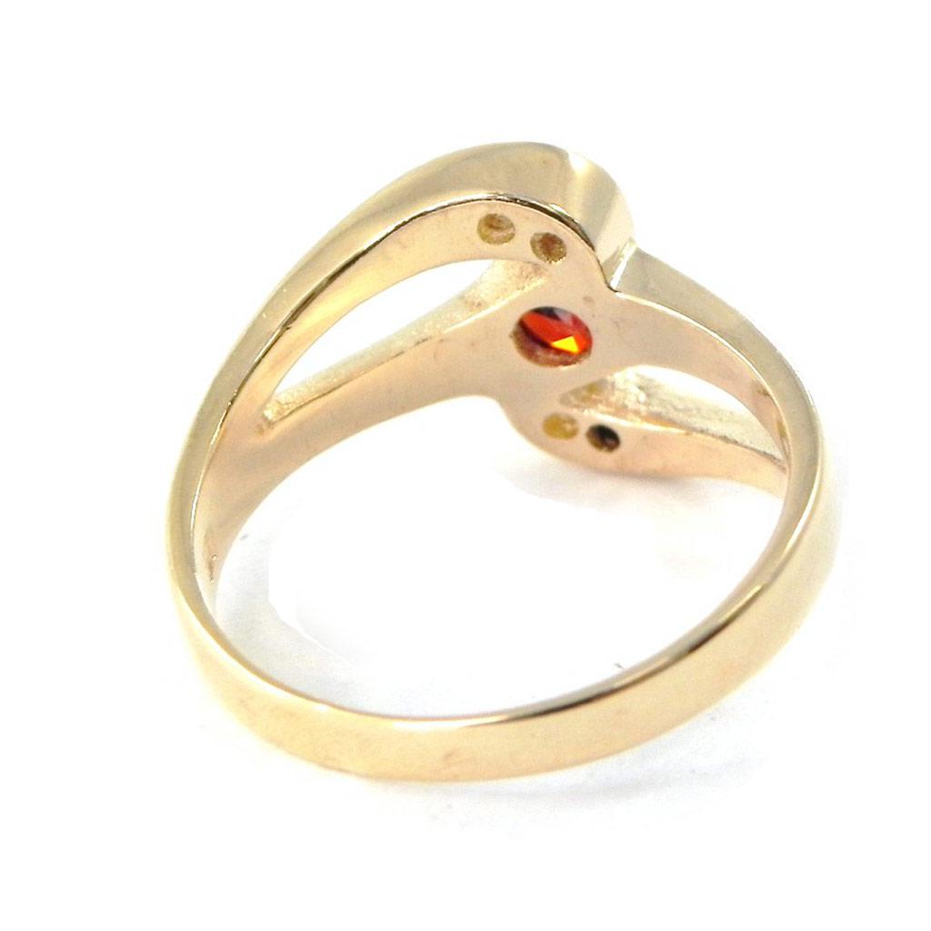 Позолоченное кольцо с белым гранатом 'Fusion'