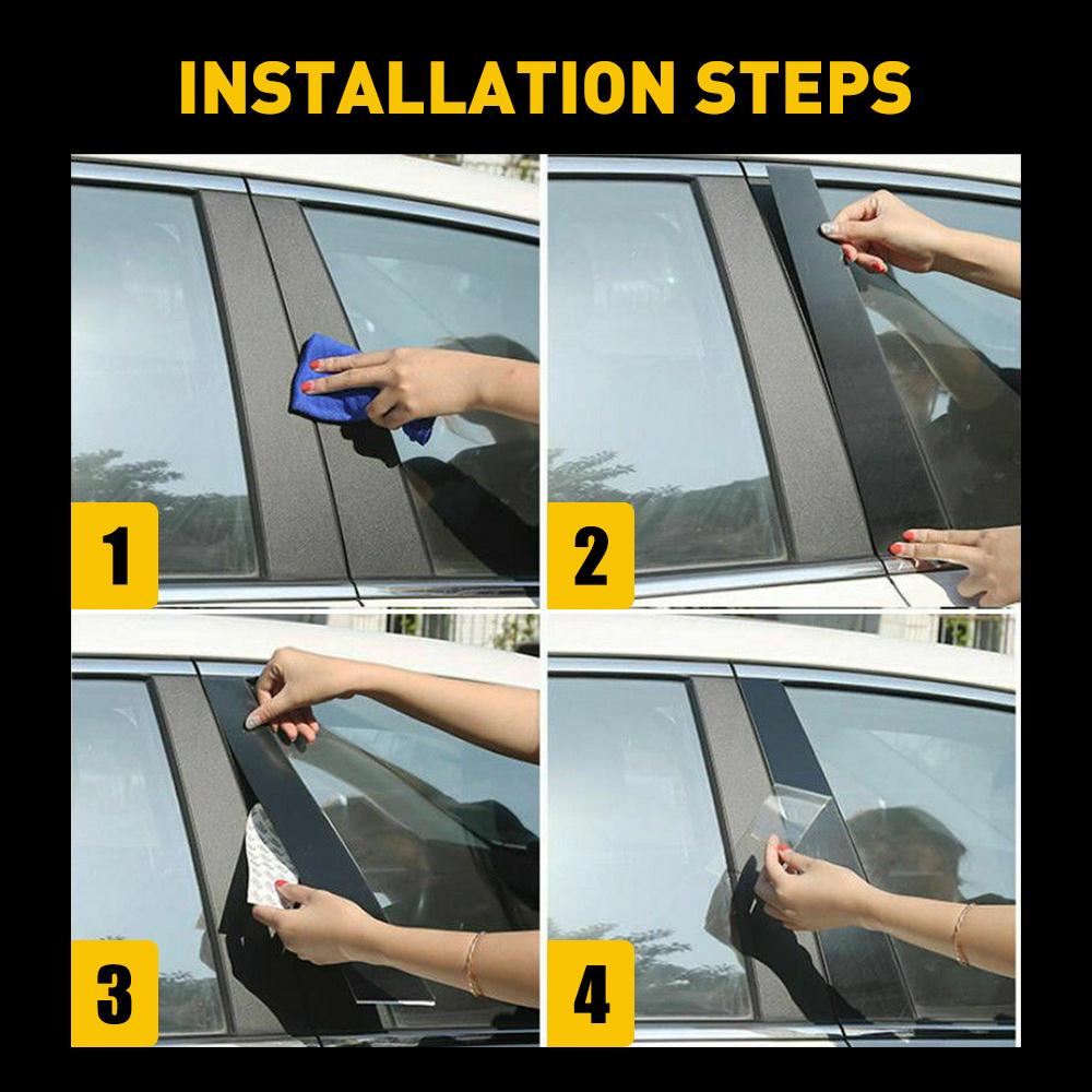 8 шт. Глянцевая черная накладка на стойку двери и окна для Toyota Camry 2018-2021