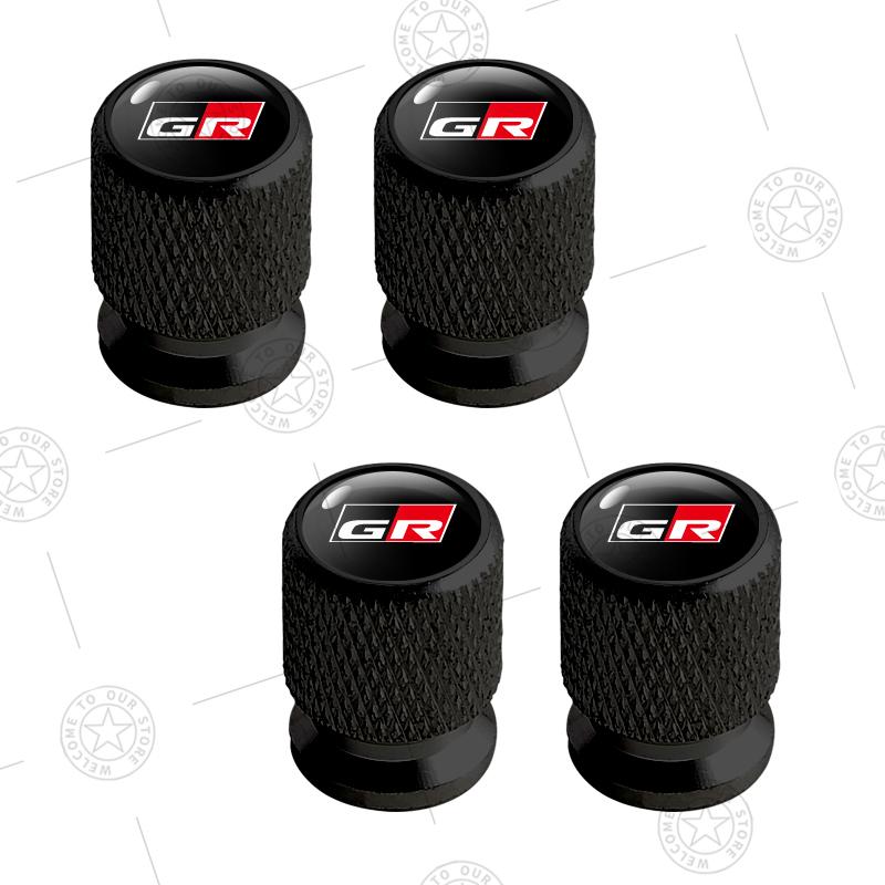 ForToyota ew144pcs GR SPORT Logo Car Wheel Tire Valve Caps Air Stem Aluminum Accessories For Toyota Yaris Corolla RAV4 C-HR Camry Prado Voxy QAZ1
