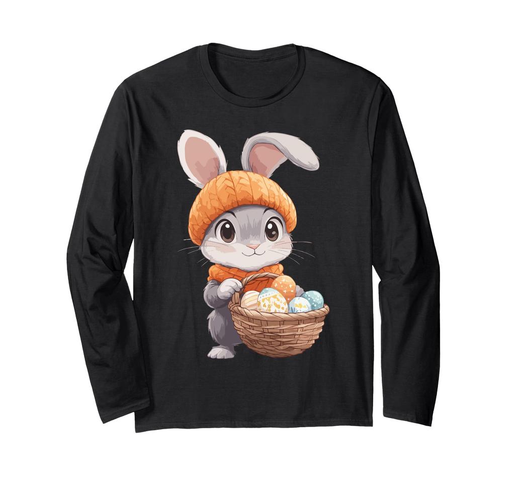 Костюм пасхального кролика для детей, девочек и мальчиков, декоративная футболка с длинным рукавом с изображением пасхального кролика