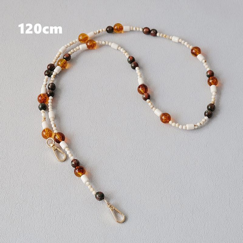 Новая модная женская сумка, аксессуар, съемные янтарные цепочки из бисера, синий акриловый роскошный ремешок, женская сумка, цепочка с ручкой на плечо