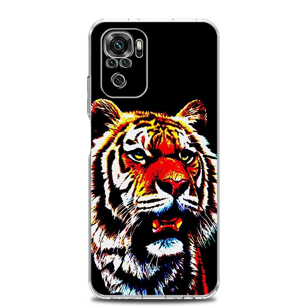 Новый квадратный прозрачный мягкий чехол для телефона для Xiaomi Redmi Note 12 11 9S 9 8 10 Pro + 7 8T 9C 9A 8A K40 игровой чехол Tiger neon Leopard