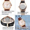 Arm Classic Leather Brand High School White Watch for Men Men's Watch, Simple, Stylish, Watch, Men's Watch, Brown, Strap, Waterproof, Business,