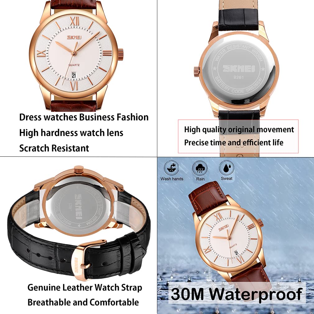Arm Classic Leather Brand High School White Watch for Men Men's Watch, Simple, Stylish, Watch, Men's Watch, Brown, Strap, Waterproof, Business,
