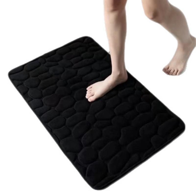 Embossed Pebble Bathroom Water-absorbing Non-slip Floor Mat, Household Bathroom Door Mat, Dirt-resistant and Quick-drying