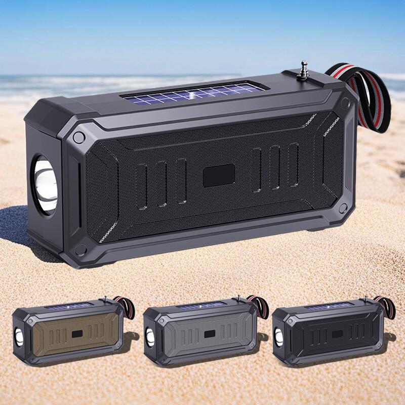 Солнечная Bluetooth-колонка Фонарик FM-радио TF USB MP3-плеер Перезаряжаемая