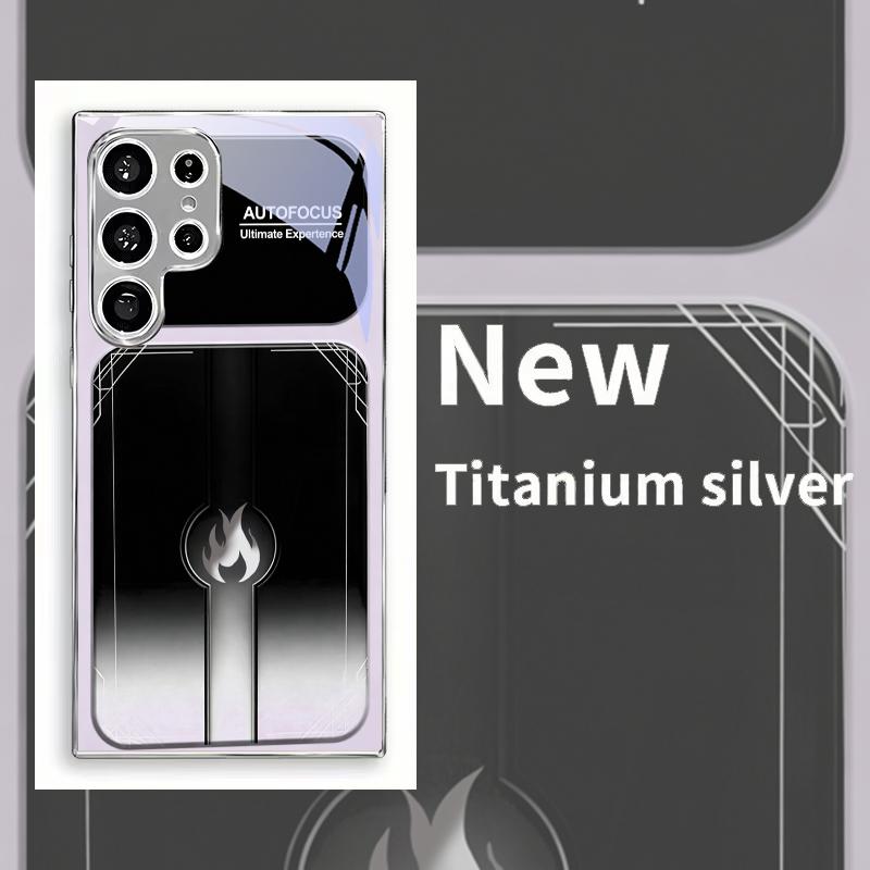Чехол Tech Flame с автофокусом, гальванизированный серебром, для телефонов Samsung S24 S21 20 Ultra S22 FE S23 Plus S25 S26 Note 10 20, стеклянная крышка