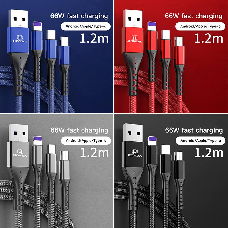ARC1 USB Car 3-in-1 Phone Charging Cable Auto Accessories For Honda civic accord fit jazz pilot CRV odyssey passport city shuttle HRV