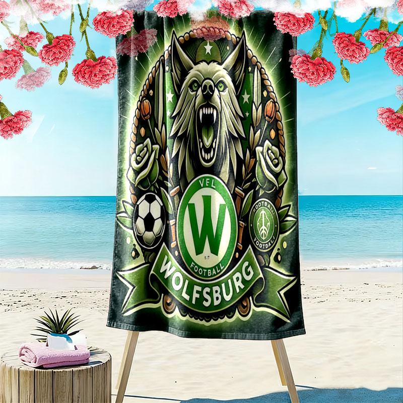 VfL Wolfsburg Print Beach Towel, Large Soft Quick Dry Towel for Beach Camping Swimming