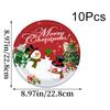 10 шт./набор Одноразовый набор посуды Ложка Вилка С Новым годом С Рождеством Вечеринка Принадлежности Бумажные тарелки Рождественские украшения для вечеринки