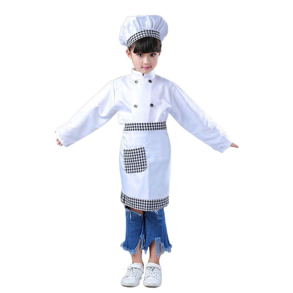 Вечеринка Кухня Цилиндр Украшение на Хэллоуин Футболка повара Косплей костюм Детский костюм шеф-повара Набор