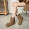 Retro Shoes, Height-increasing Boots for Women, Slimming Short Boots, Round-toed Sleeve