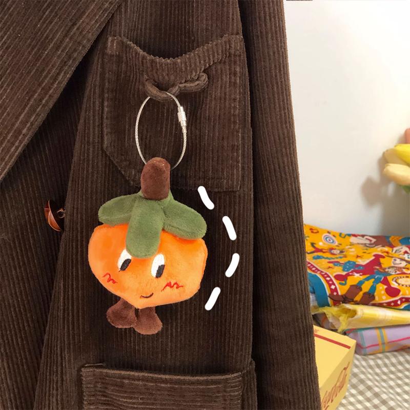 2023 14Cm Kawaii Soft Mandarin Orange Keychain Plush Pendant Keychain Diy Trinket Kids Stuffed Toys Bag Car Accessories