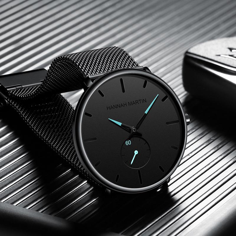 Модный дизайн, водонепроницаемые стальные сетчатые мужские часы с маленьким циферблатом, роскошные кварцевые часы высшего бренда