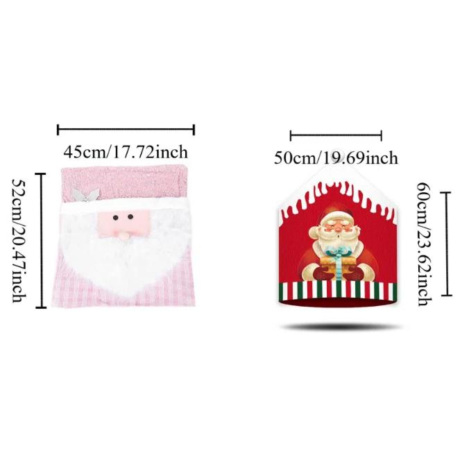 Reusable Snowman Christmas Chair Cover Elk Soft Xmas Dinner Chair Seat Cover Removable Pink Festival Table Decor Home Decoration