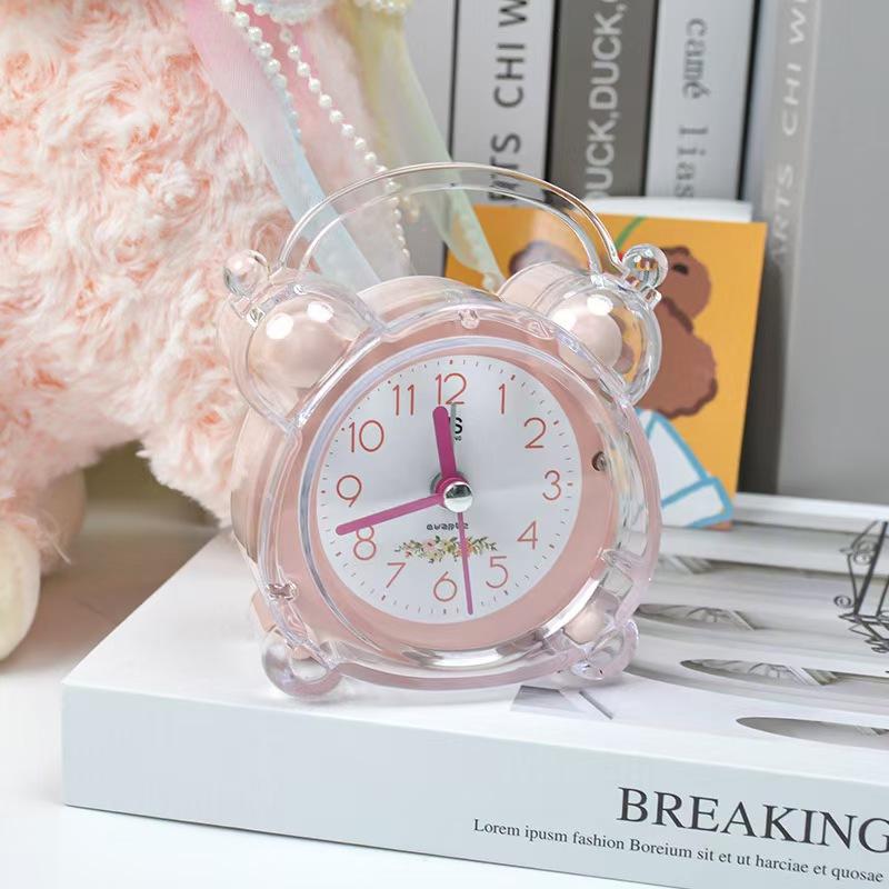 Silent Alarm Clock for Students Bedside Lazy People Getting Up In The Bedroom with Simple Night Light Cartoon Children Creative Learning Watch