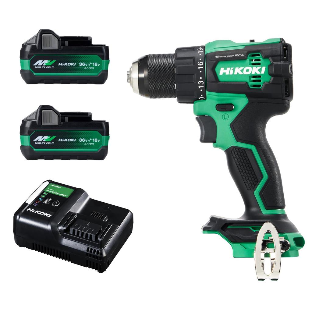 HiKOKI 18V Cordless Drill Driver DS18DE Compact Type and Case (2 Drills, Charger, Included) DS18DE(2XPZ)