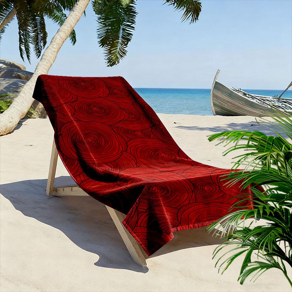 Blooming crimson elegance Print beach towel, quick drying, suitable for travel, outdoor sports, jogging, the beach and swimming, gift