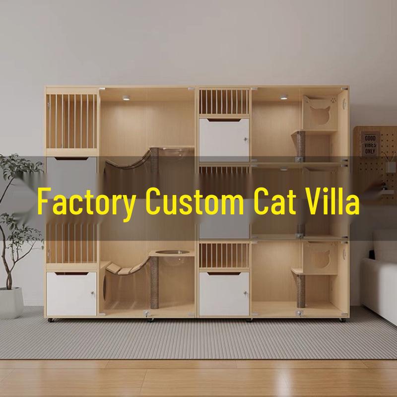 Luxurious Solid Wood Cat Cabinet and Bed Kennel Display