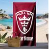 Hull KR Custom Beach Towel, Print Your Name Text Lightweight Absorbent Towel for Swimming Travel