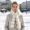 Элегантный подарок для женщин Шарф из искусственного меха Зимний шарф-воротник на магнитном замке Обертка на шею Свободный дизайн Плюшевый Длинный Мягкий Для холодной погоды Удобный