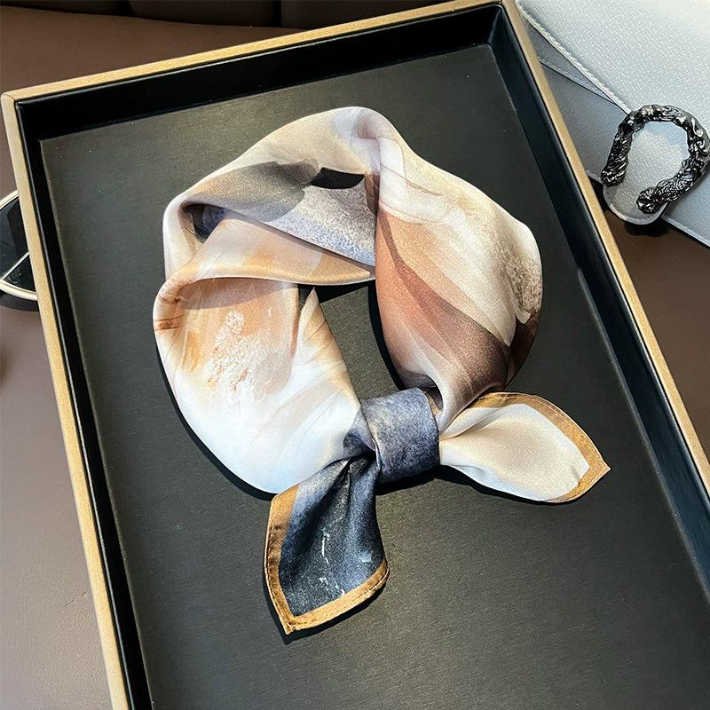 Новый 100% Натуральный Шарф из Натурального Шелка Женский Платок Бандана Квадратные Шарфы Палантин Косынка Тутовый Весенняя Мода Роскошный Высокое Качество Хиджаб