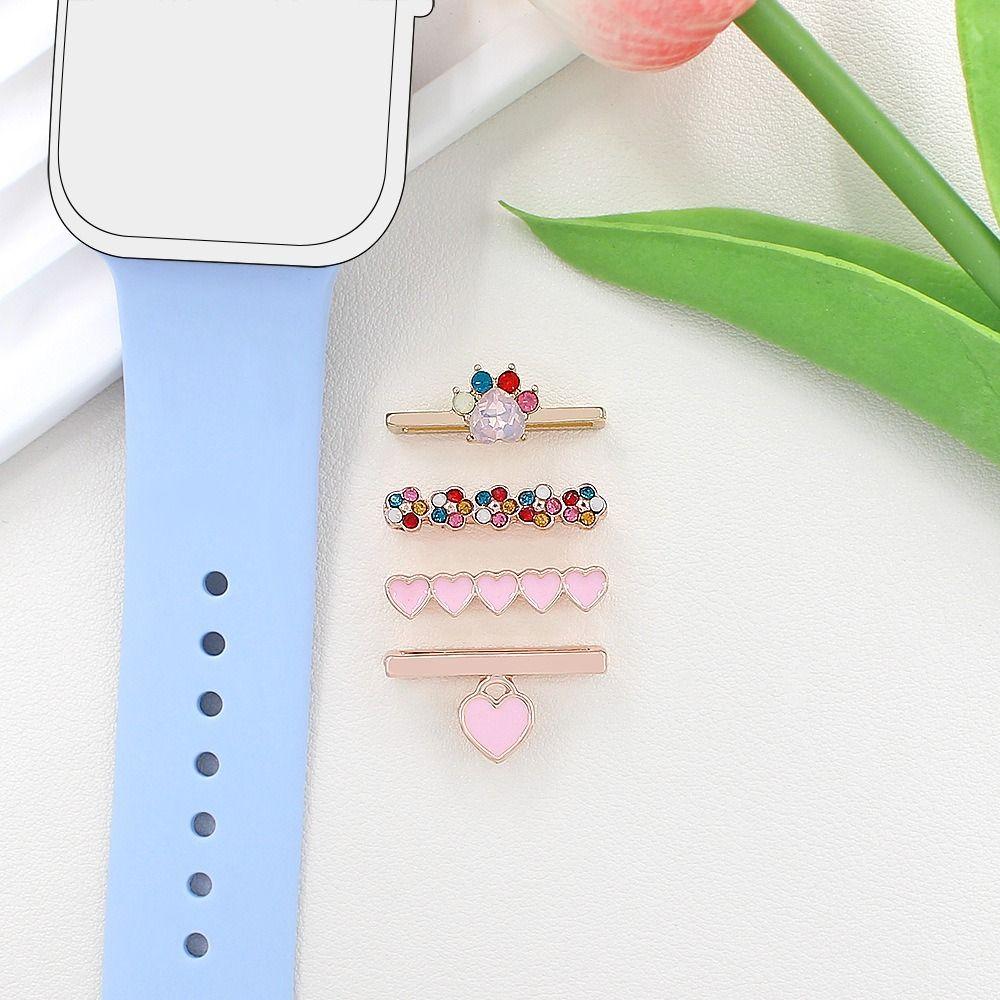 Металлический ремешок для часов, орнамент, браслет, подвески, креативное декоративное кольцо, ремешок, аксессуары