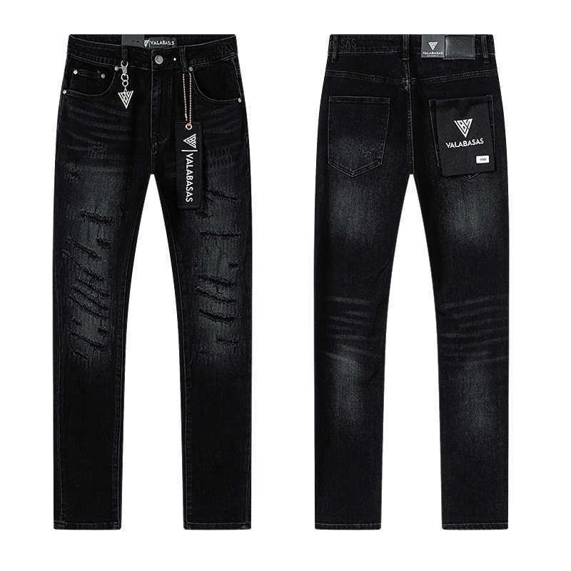 Valabasas Style '' Retro Distressed Washed Stretch Flare Jeans Men Women Streetwear Casual Pants