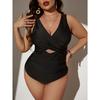 New New Sexy Suit One-piece Swimsuit Solid Color Plus Size Swimsuit