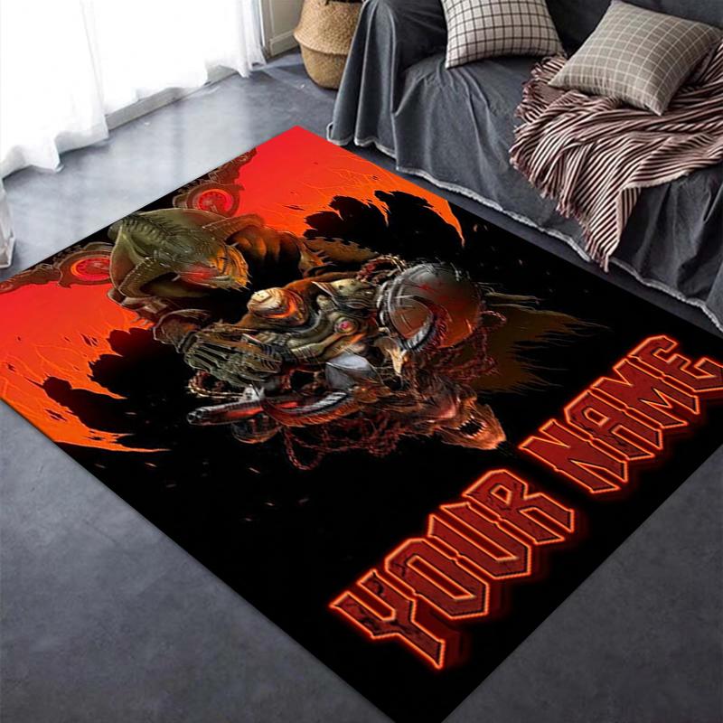 Custom Name Doom Carpet Rug for Living Room Bedroom Home Sofa Decoration,Kids play Non-slip Floor Mat