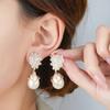 Elegant Rhinestone Drop Earrings Pearl Vintage Long Earrings Crystal Stud Earrings Girls Gift