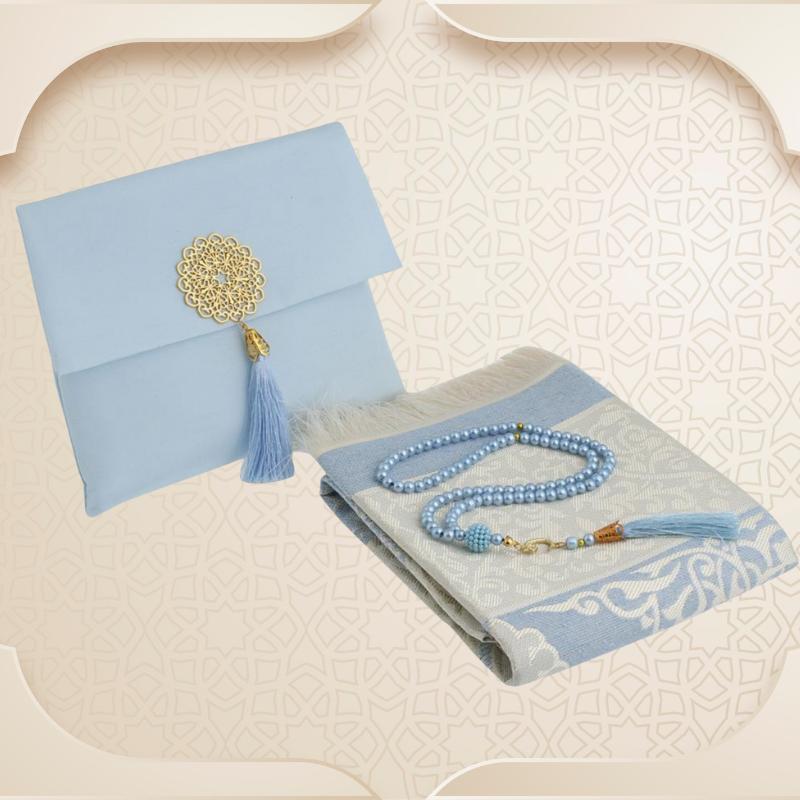 Мусульманский молитвенный коврик с тасбихом и переносной сумкой, мягкий коврик, исламский подарочный набор, турецкий саджад для Рамадана, Ид, Хаджа, путешествия, молитвы