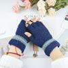 Men's Half-finger Gloves Winter Winter Warm Knitted Wool Thickened Bare Fingers